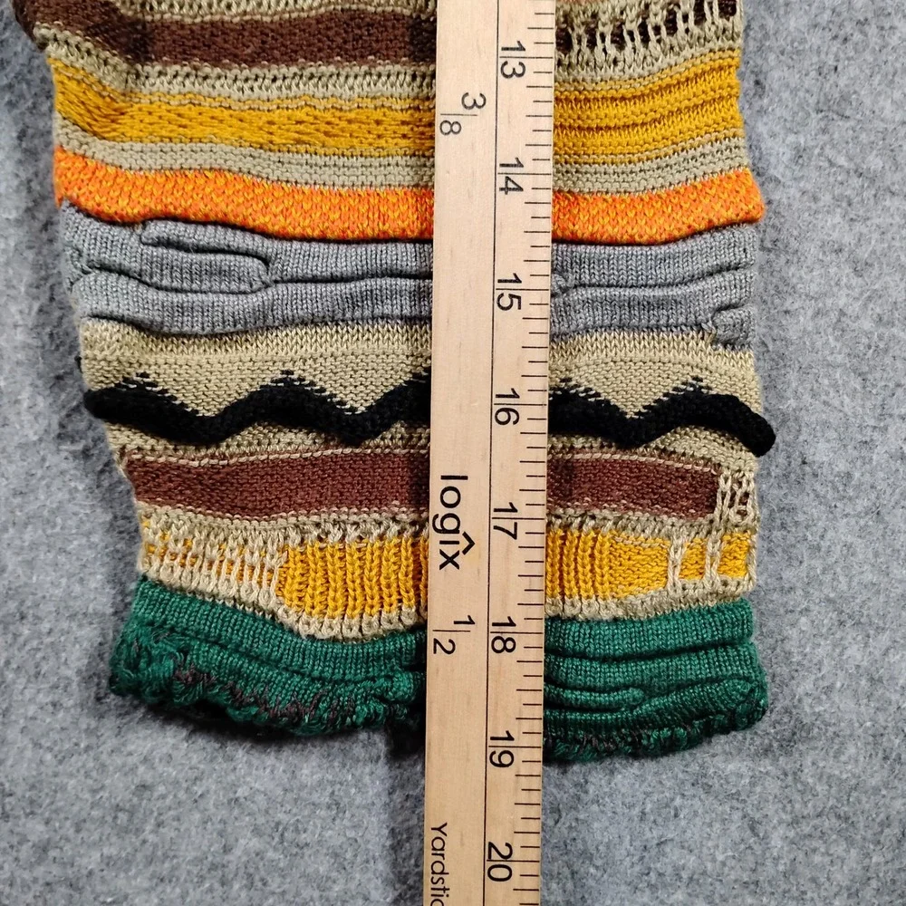 Tundra Mens Vintage 3D Multicolor Mercerized Cotton Knit Cosby Sweater M Cropped